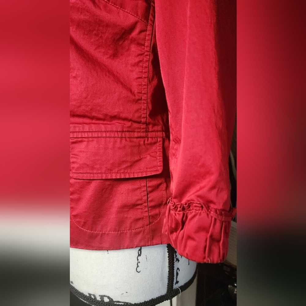 Talbots Red Ruffled Blazer - Picture 5 of 7